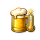 Gouden bier en thermometer met zon