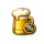 Gouden biermug met percentage-symbool